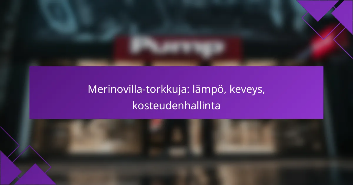 Merinovilla-torkkuja: lämpö, keveys, kosteudenhallinta