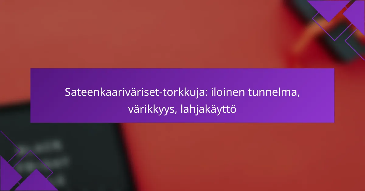 Sateenkaariväriset-torkkuja: iloinen tunnelma, värikkyys, lahjakäyttö