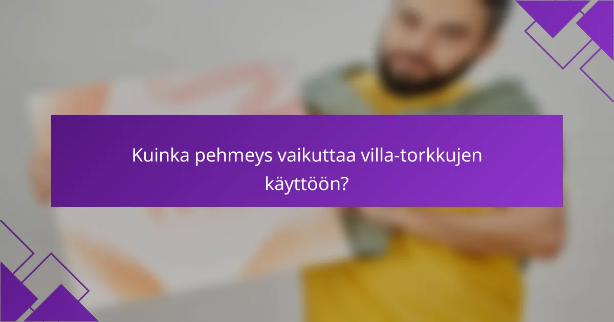 Kuinka pehmeys vaikuttaa villa-torkkujen käyttöön?