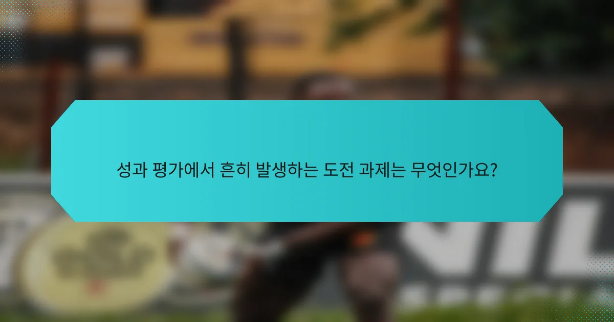 성과 평가에서 흔히 발생하는 도전 과제는 무엇인가요?