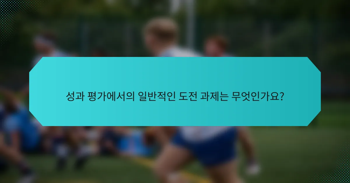 성과 평가에서의 일반적인 도전 과제는 무엇인가요?